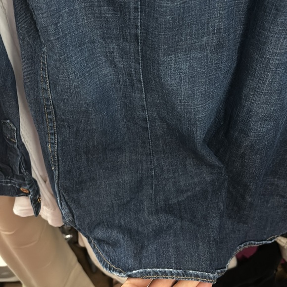 Seven for all mankind, dark wash, denim shirt xs - Picture 10 of 11